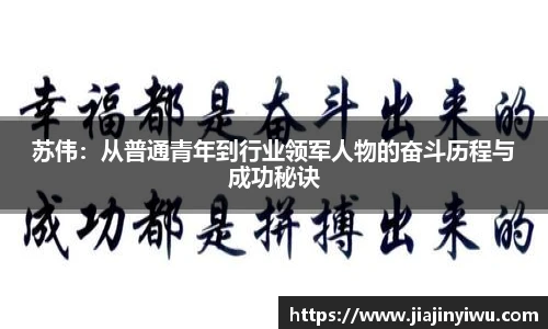 苏伟：从普通青年到行业领军人物的奋斗历程与成功秘诀